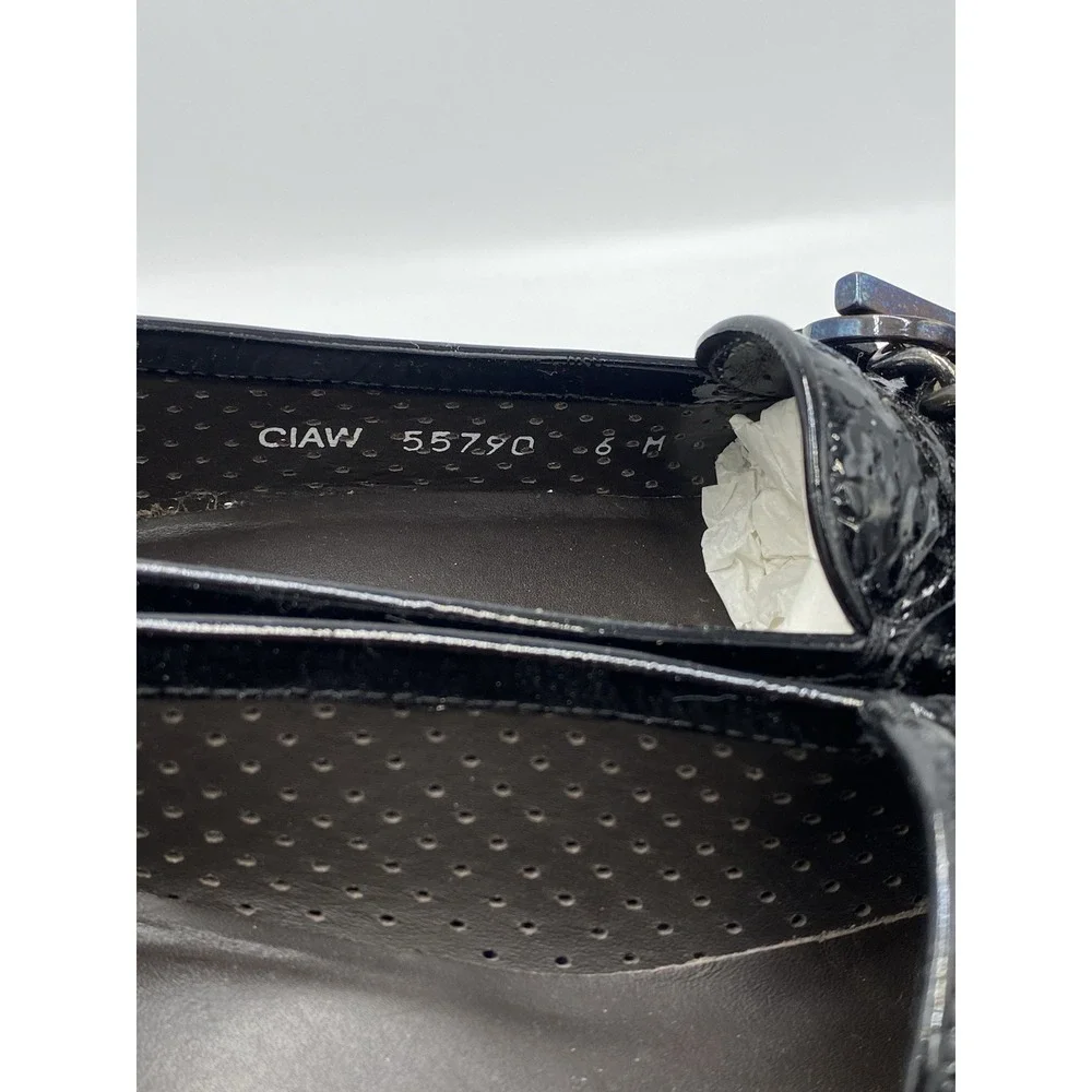 Stuart Weitzman Women's‎ Patent Leather Loafer Wedges Black Size 6 M